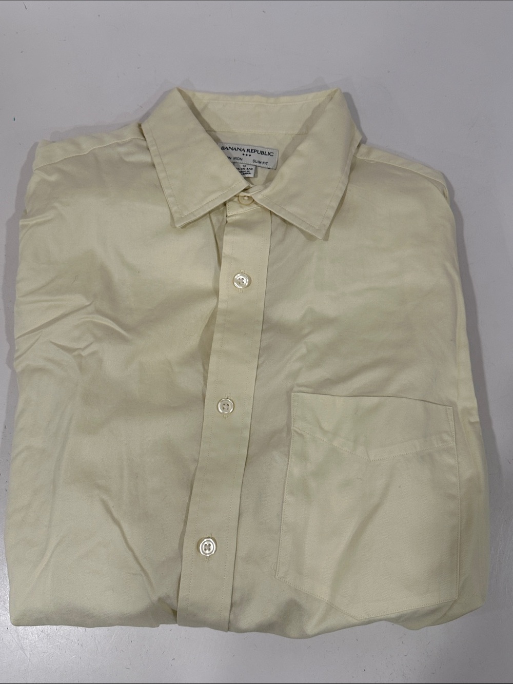 Banana Republic Men's Light Cream Button-Up Dress Shirt